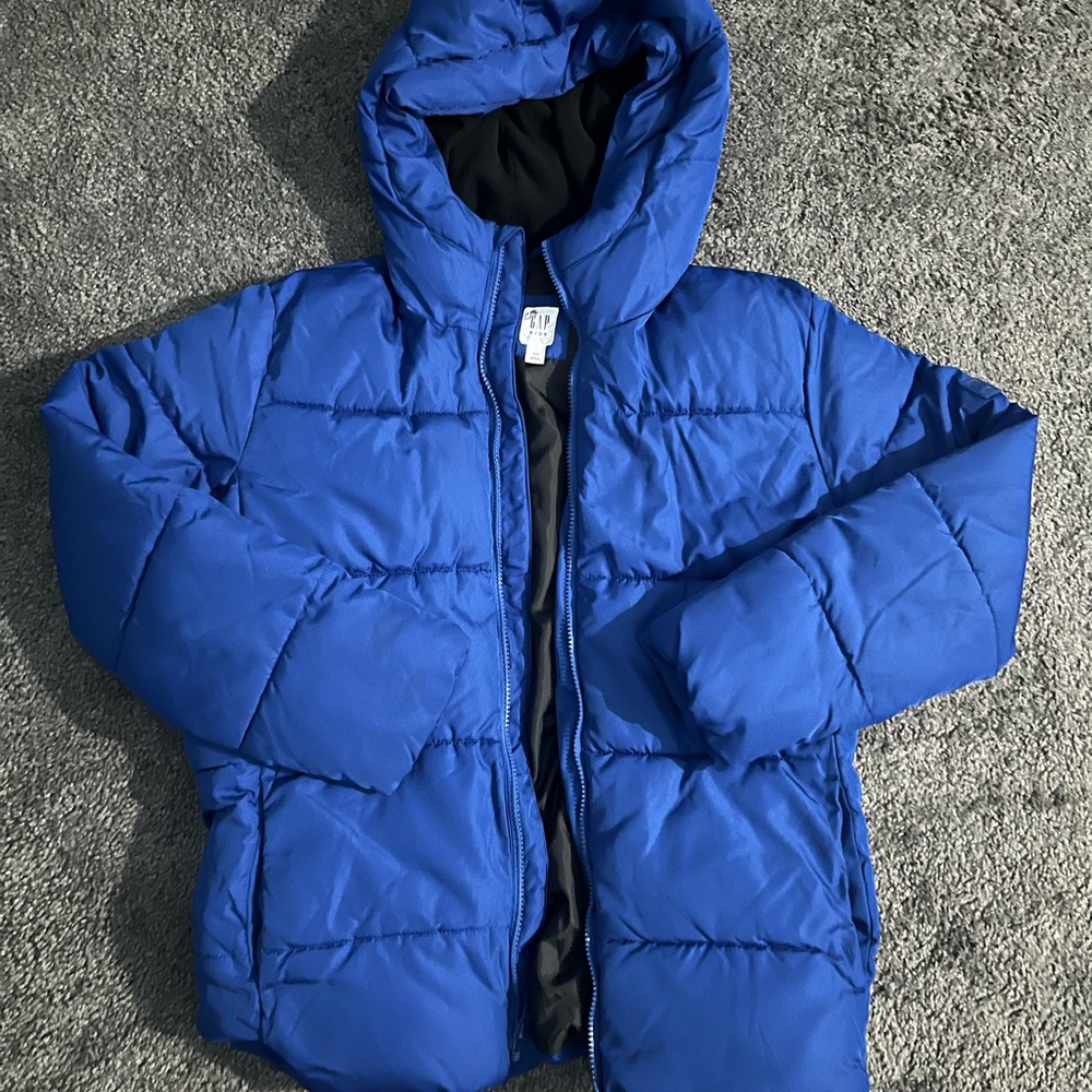 Big Boy Gap Blue Puffer Jacket with Hood